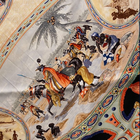 Hermes Hermès Jean de Fougerolle Cavaliers Silk Scarf - Picture 4 of 10
